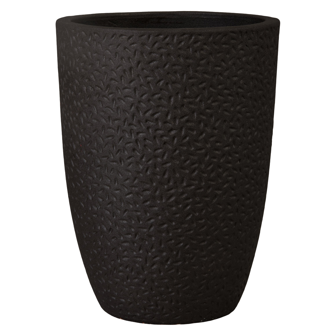 Notch 25.5 in. Round Matte Black Ceramic Planter
