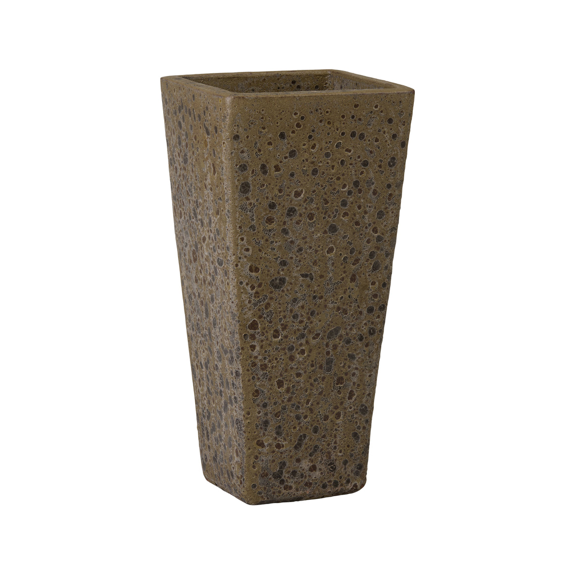 Crisco 25.5 in. Tall Square Bubble Yellow Ceramic Planter