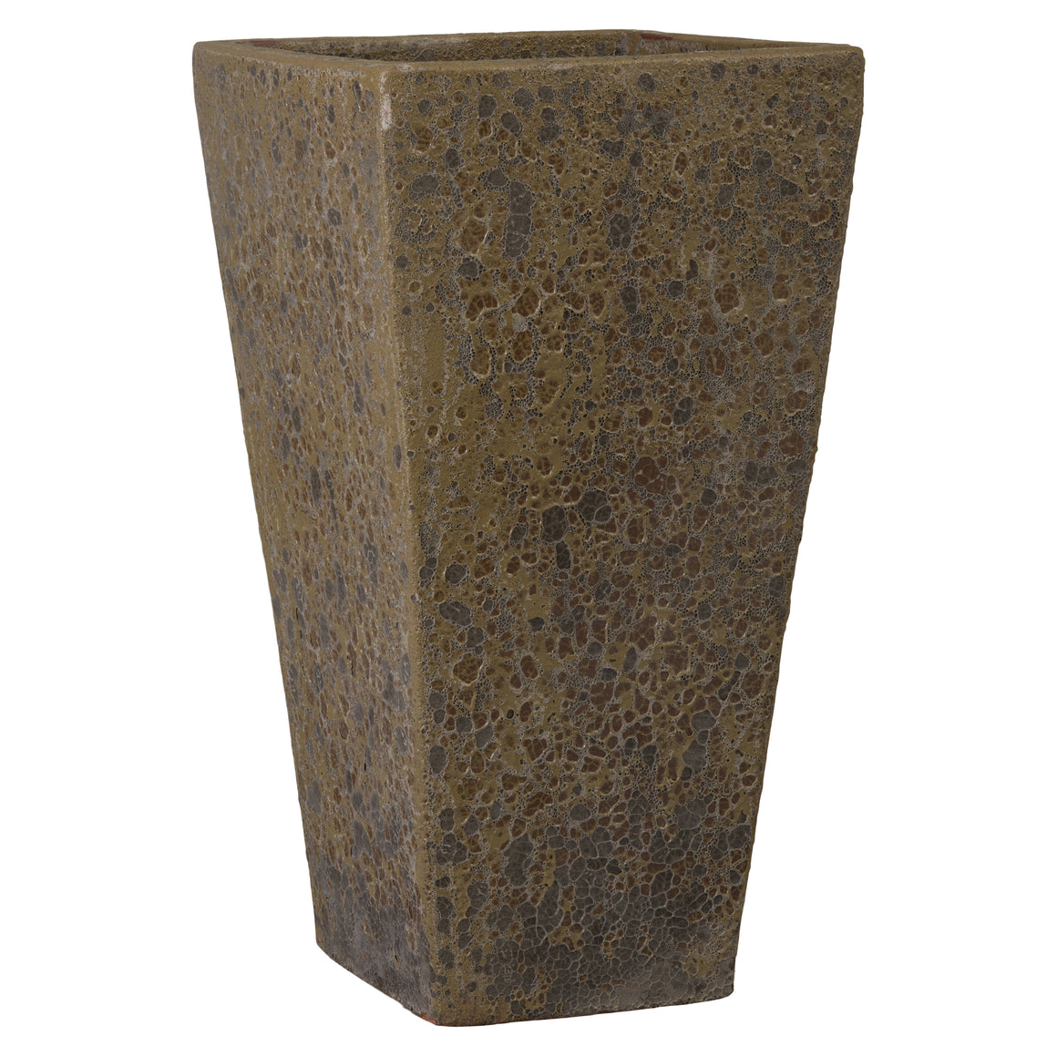 Crisco 31.5 in. Tall Square Bubble Yellow Ceramic Planter