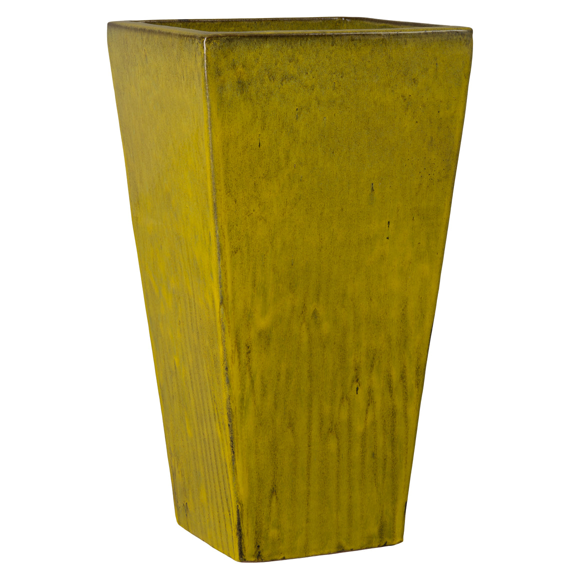 Crisco 31.5 in. Tall Square Tropical Yellow Ceramic Planter