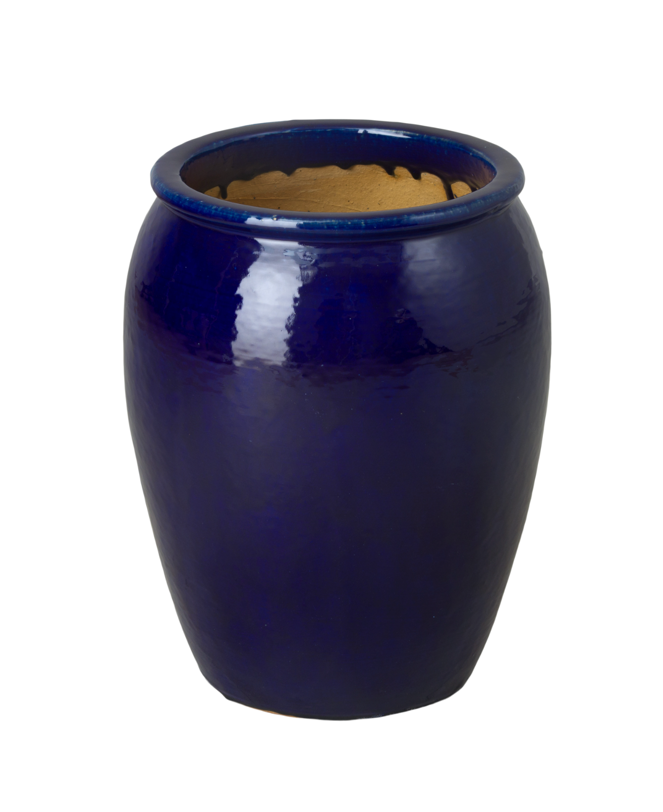 Small Tall Blue Ceramic Planter