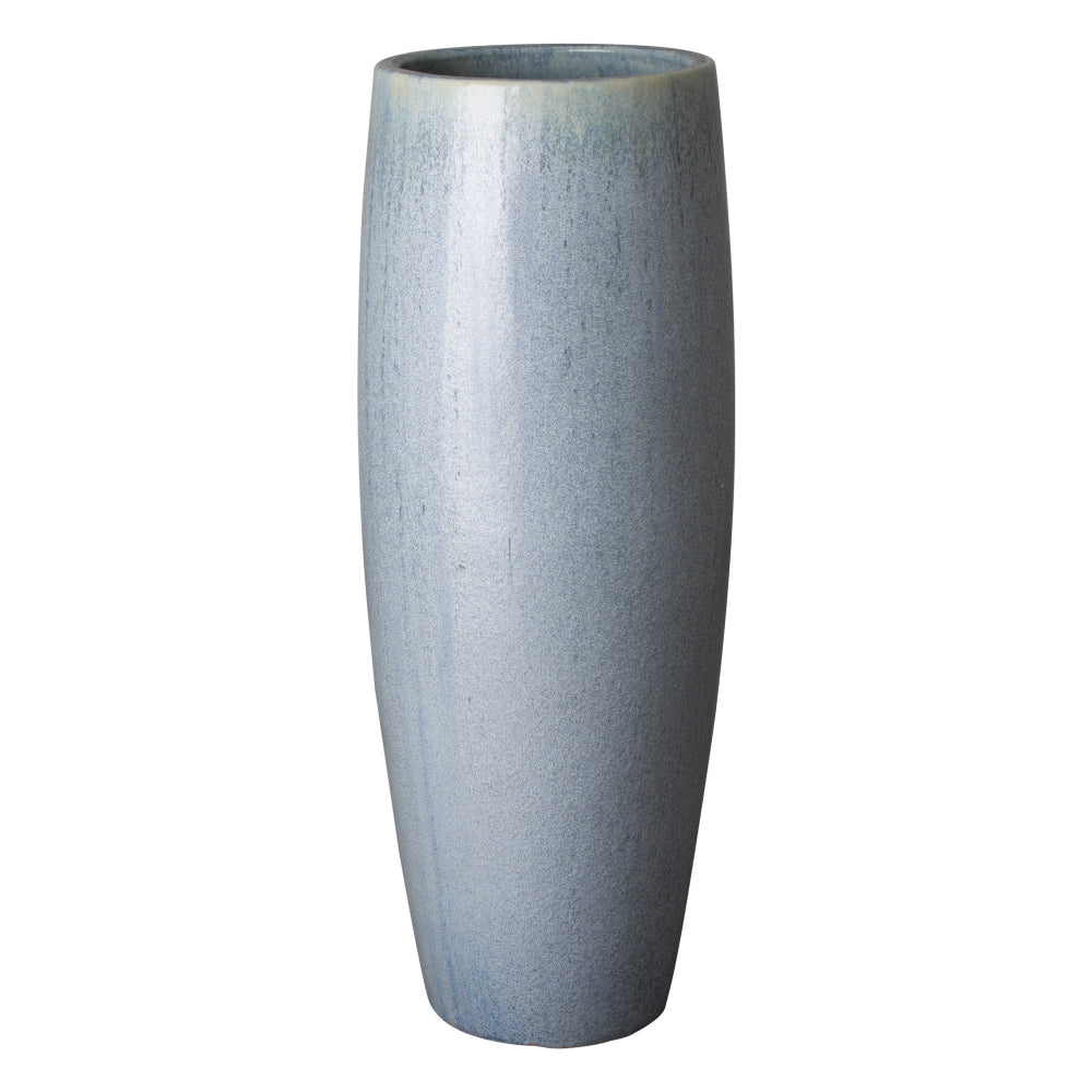 Tall Round Cigar Jar/Planter - Pearl Azure