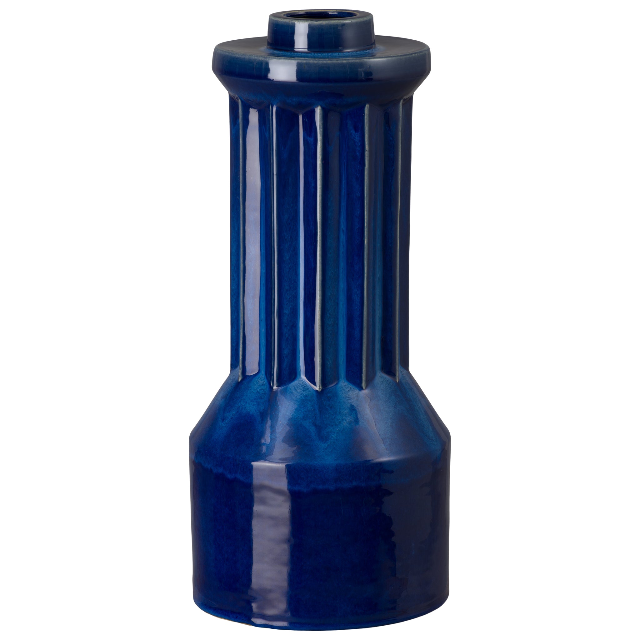 Intrepid 19 in. Blue Ceramic Vase