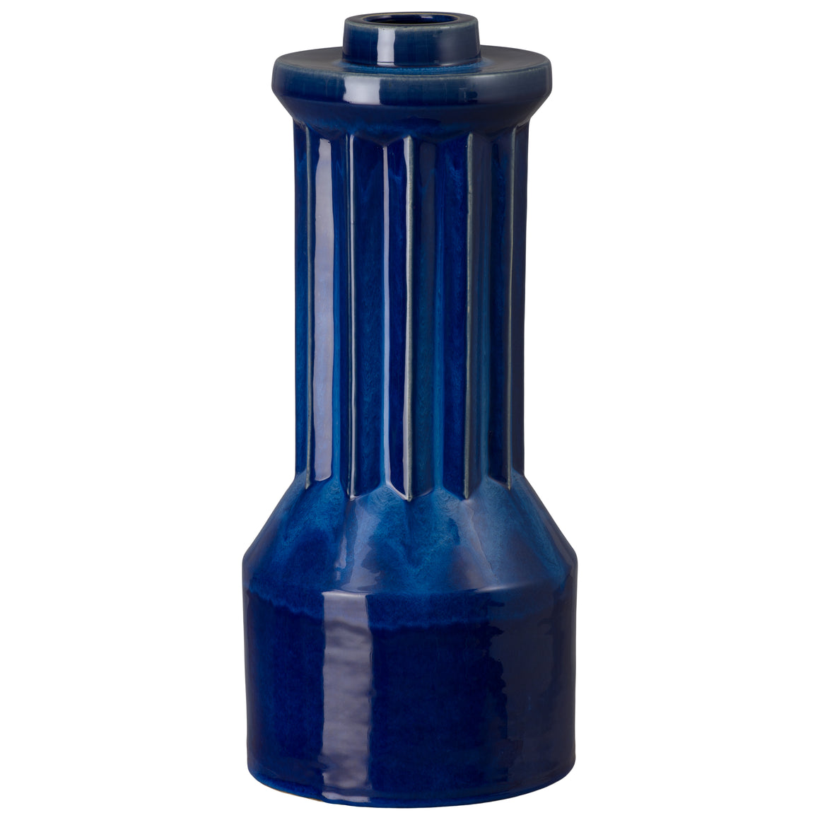 Intrepid 19 in. Blue Ceramic Vase