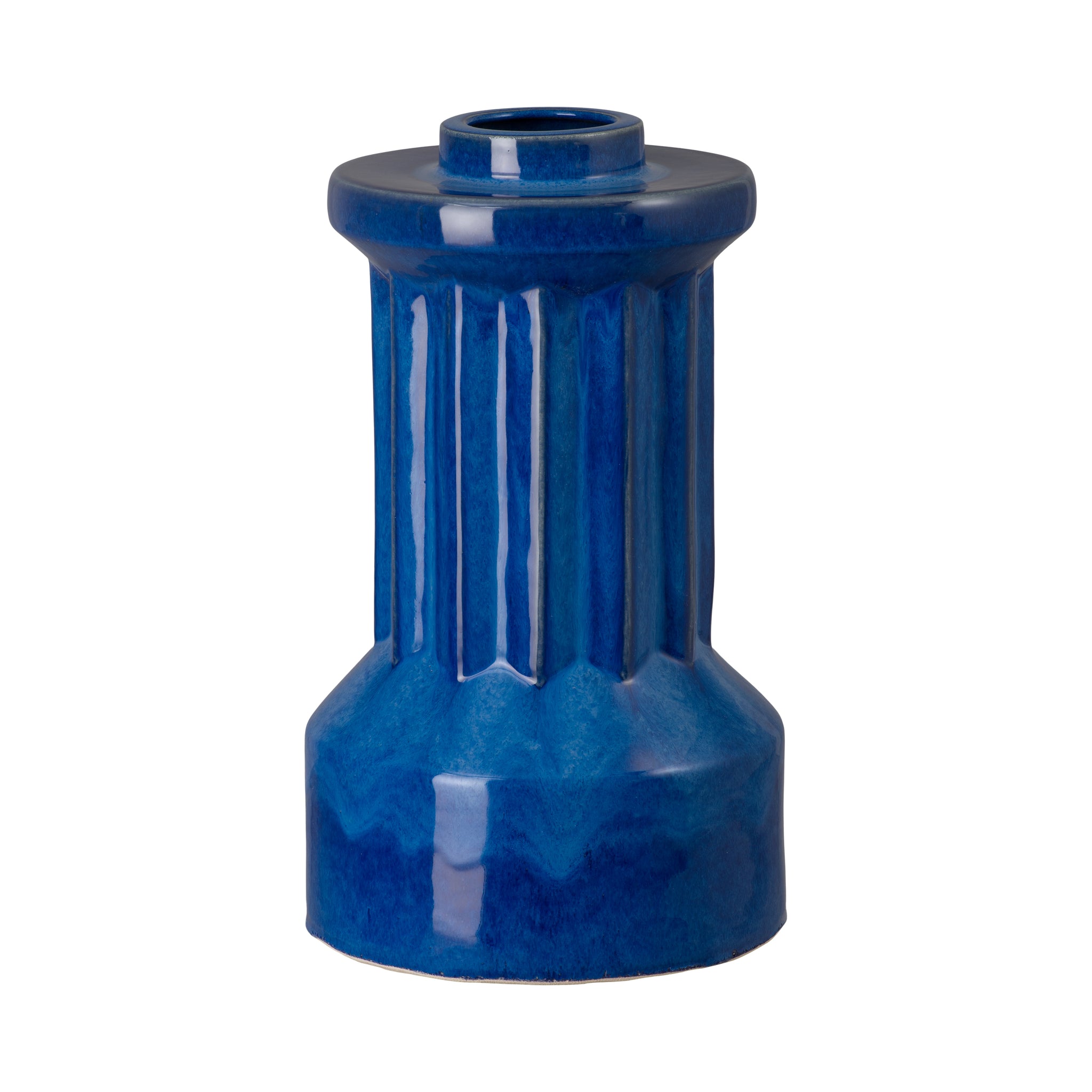 Intrepid 16 in. Blue Ceramic Vase