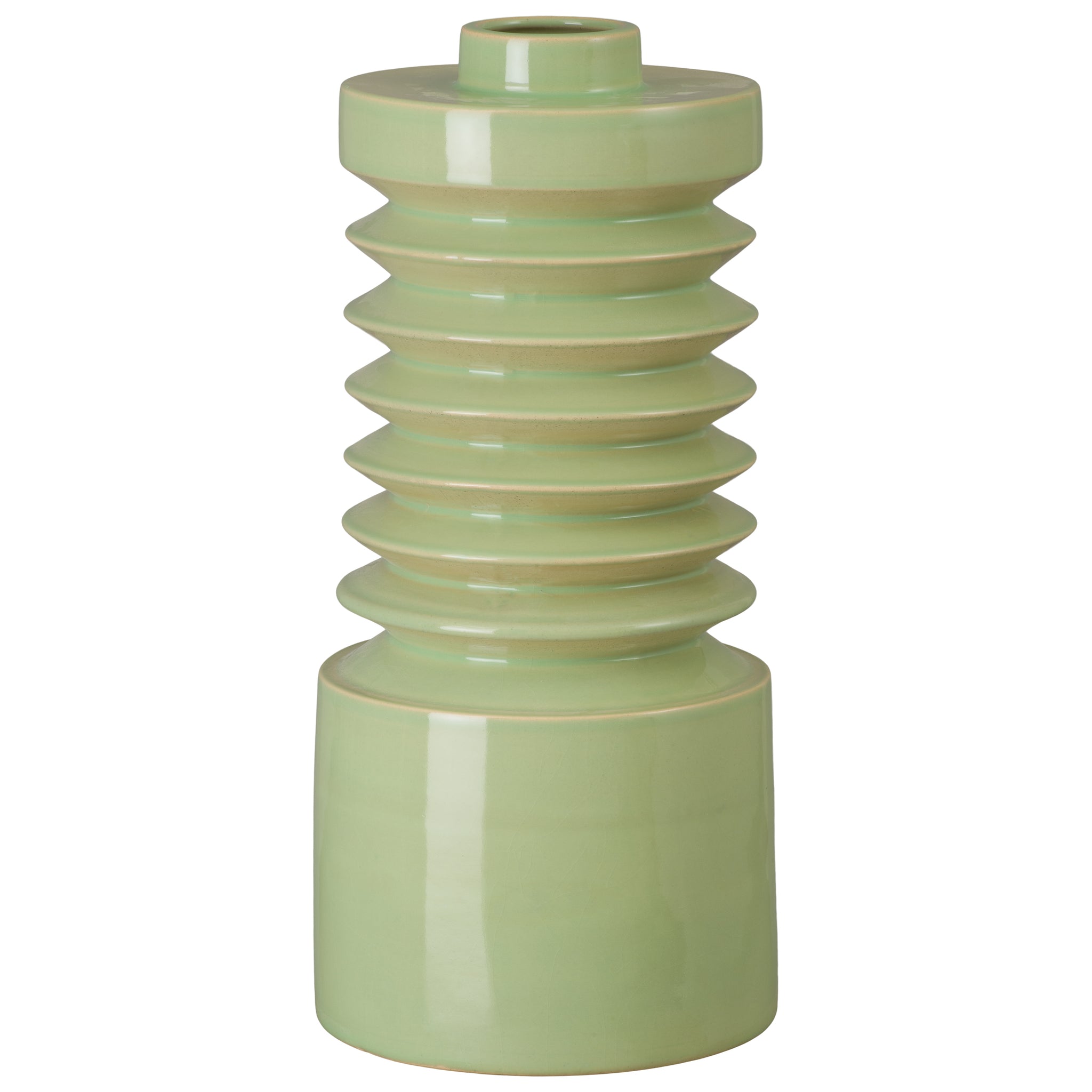 Jag 19 in. Apple Green Ceramic Vase