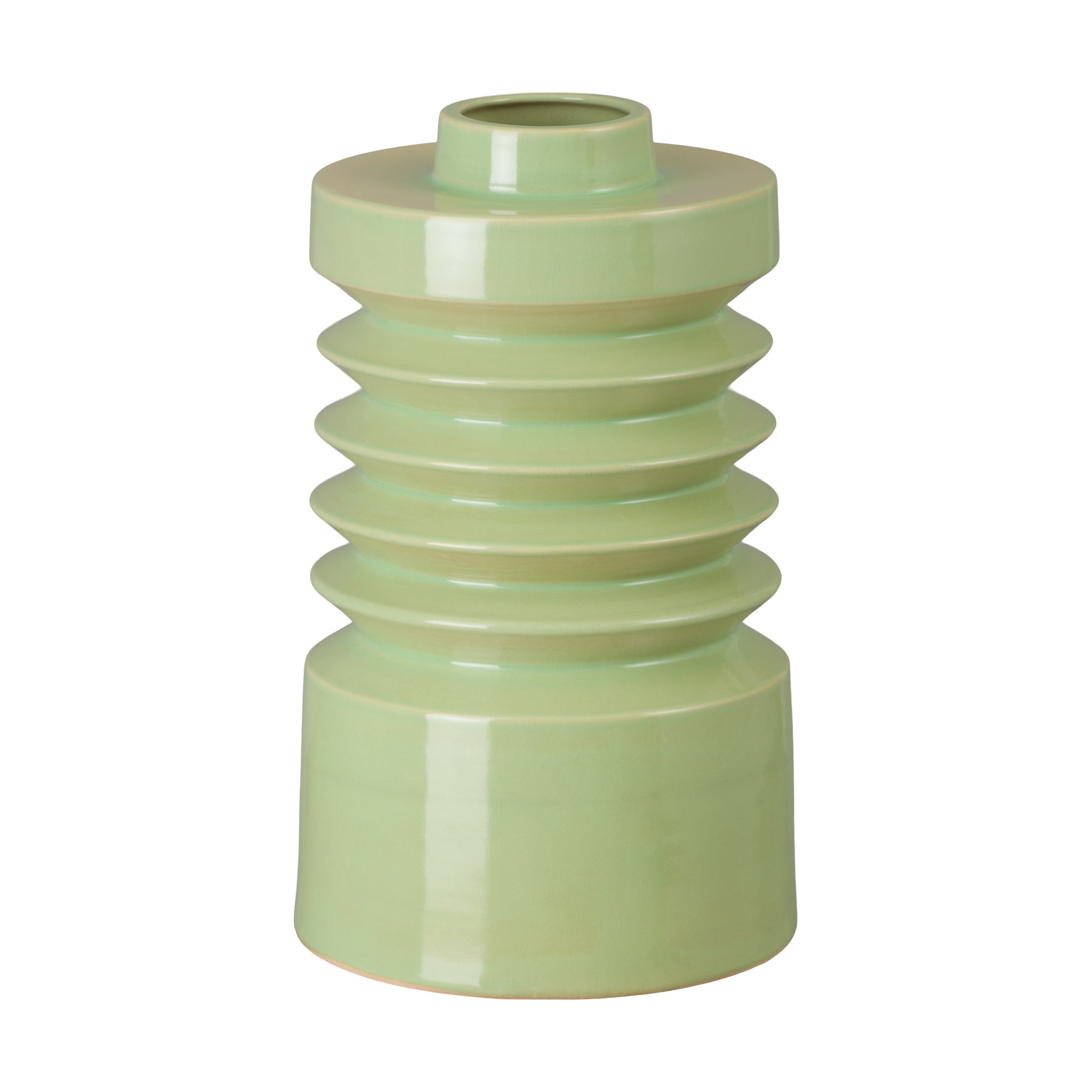 Jag 16 in. Apple Green Ceramic Vase