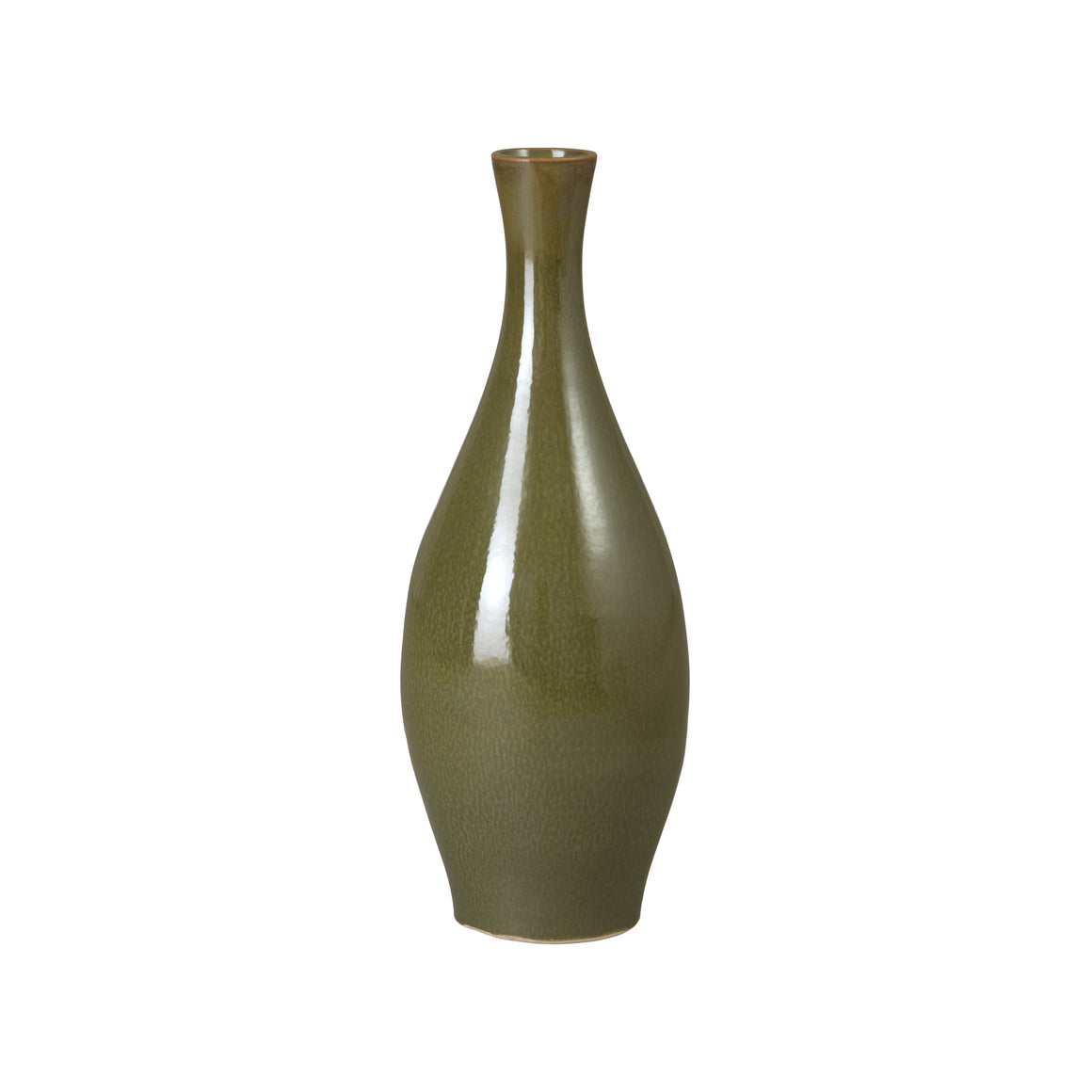 23 in. Round River Moss Ceramic Bottle Vase
