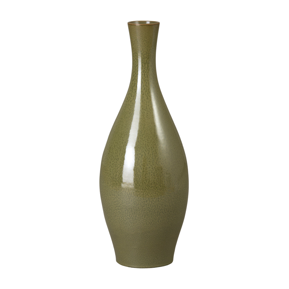 27 in. Round River Moss Ceramic Bottle Vase
