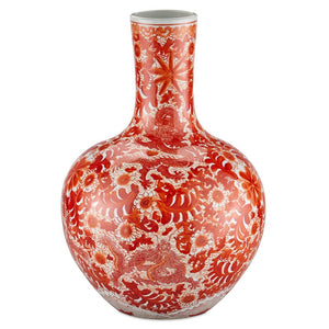 Biarritz Coral Fern Long Neck Vase