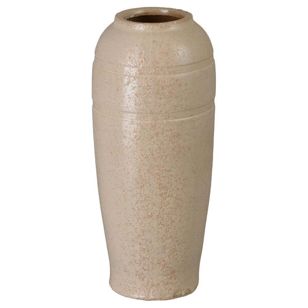 22 in. Tall Ceramic Vase – Distressed White
