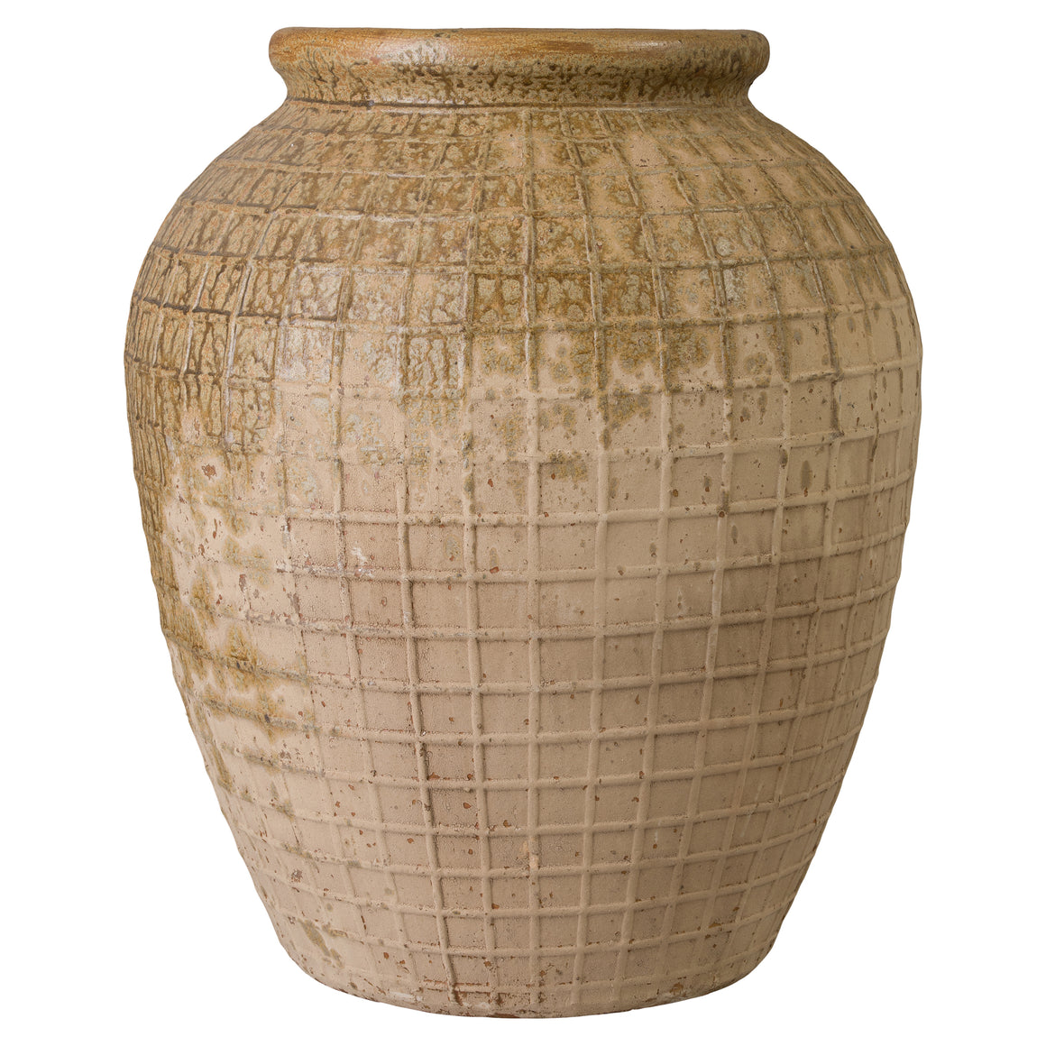 Intersect 37.5 in. Antique Amber Ceramic Storage Jar