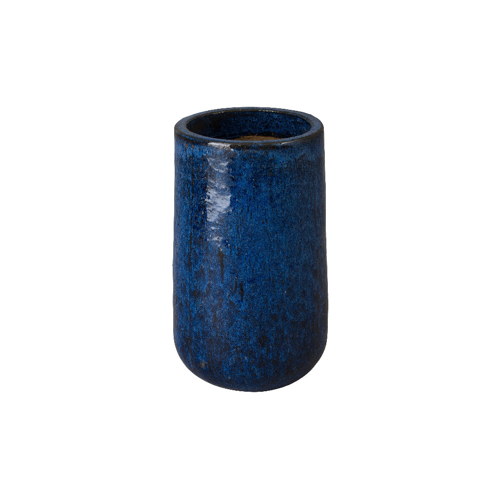 19" Ceramic Cylinder Planter – Blue