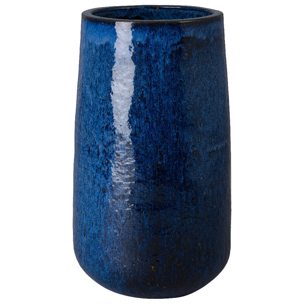 33" Ceramic Cylinder Planter – Blue