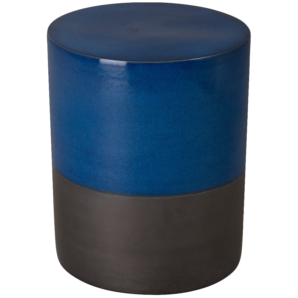 Two-Tone Cylindrical Garden Stool - Blue