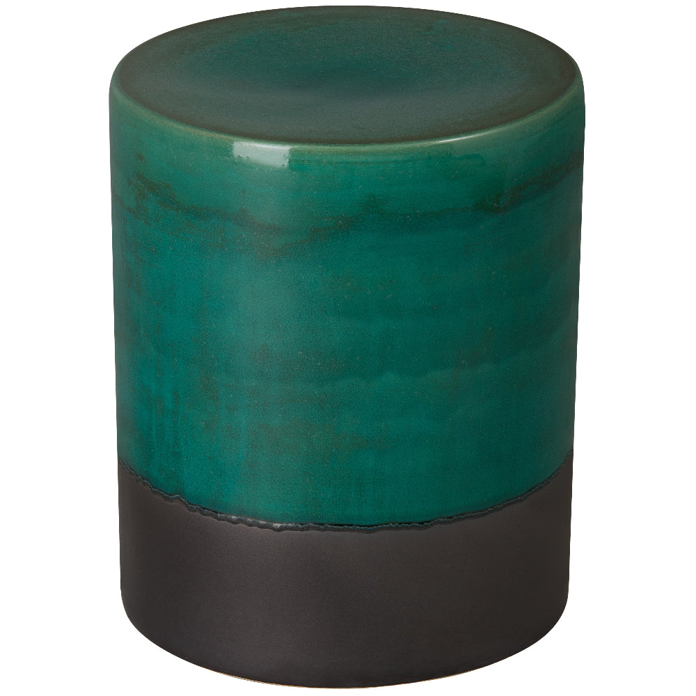 Two-Tone Cylindrical Garden Stool - Green