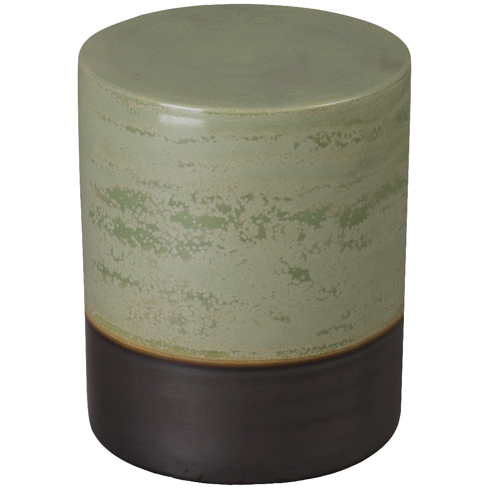 Two-Tone Cylindrical Garden Stool - Green Speckle