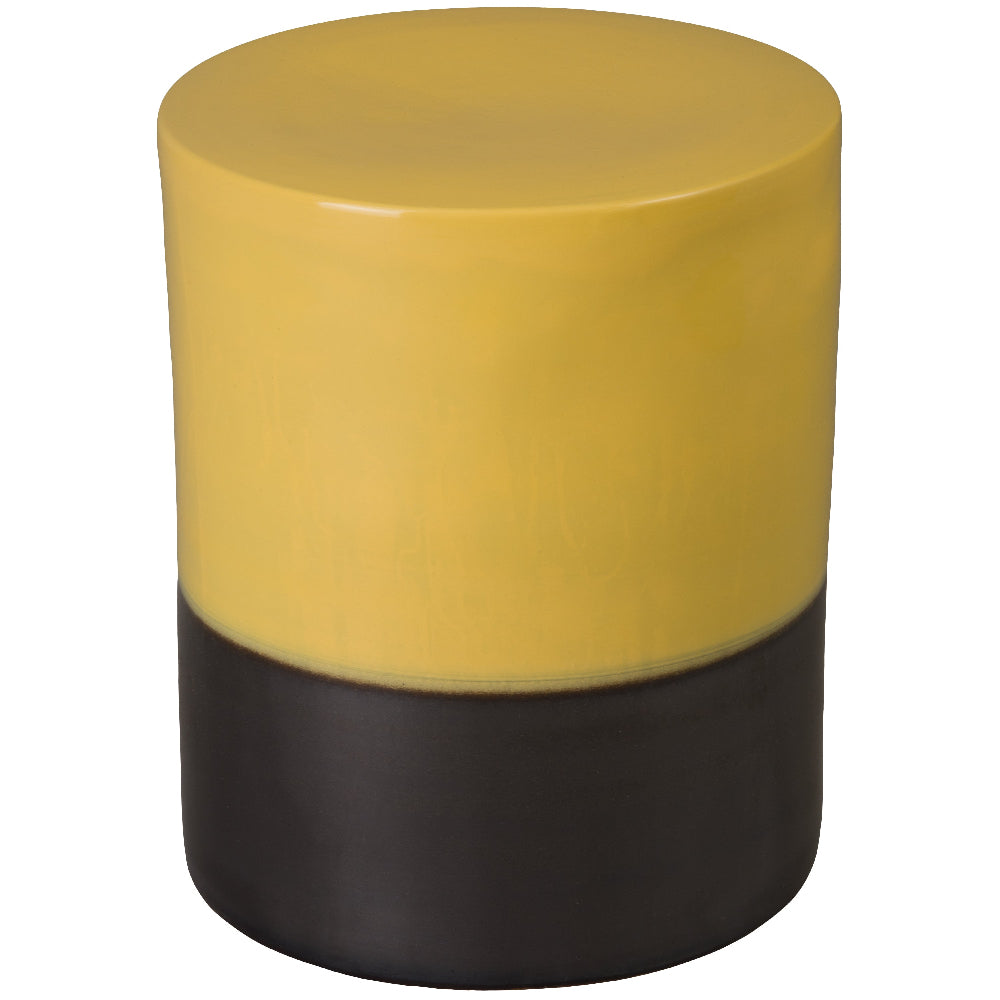 Two-Tone Cylindrical Garden Stool - Mustard Yellow