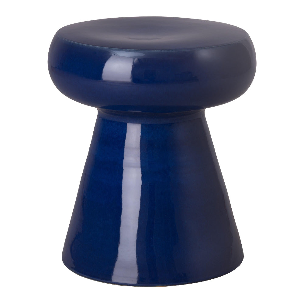 18" Ceramic Mushroom Garden Stool – Blue