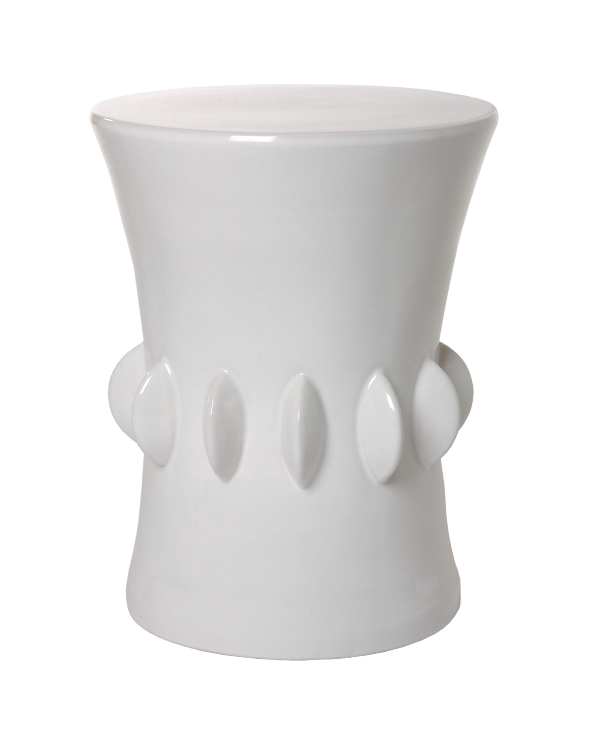 Small White Jewel Garden Stool