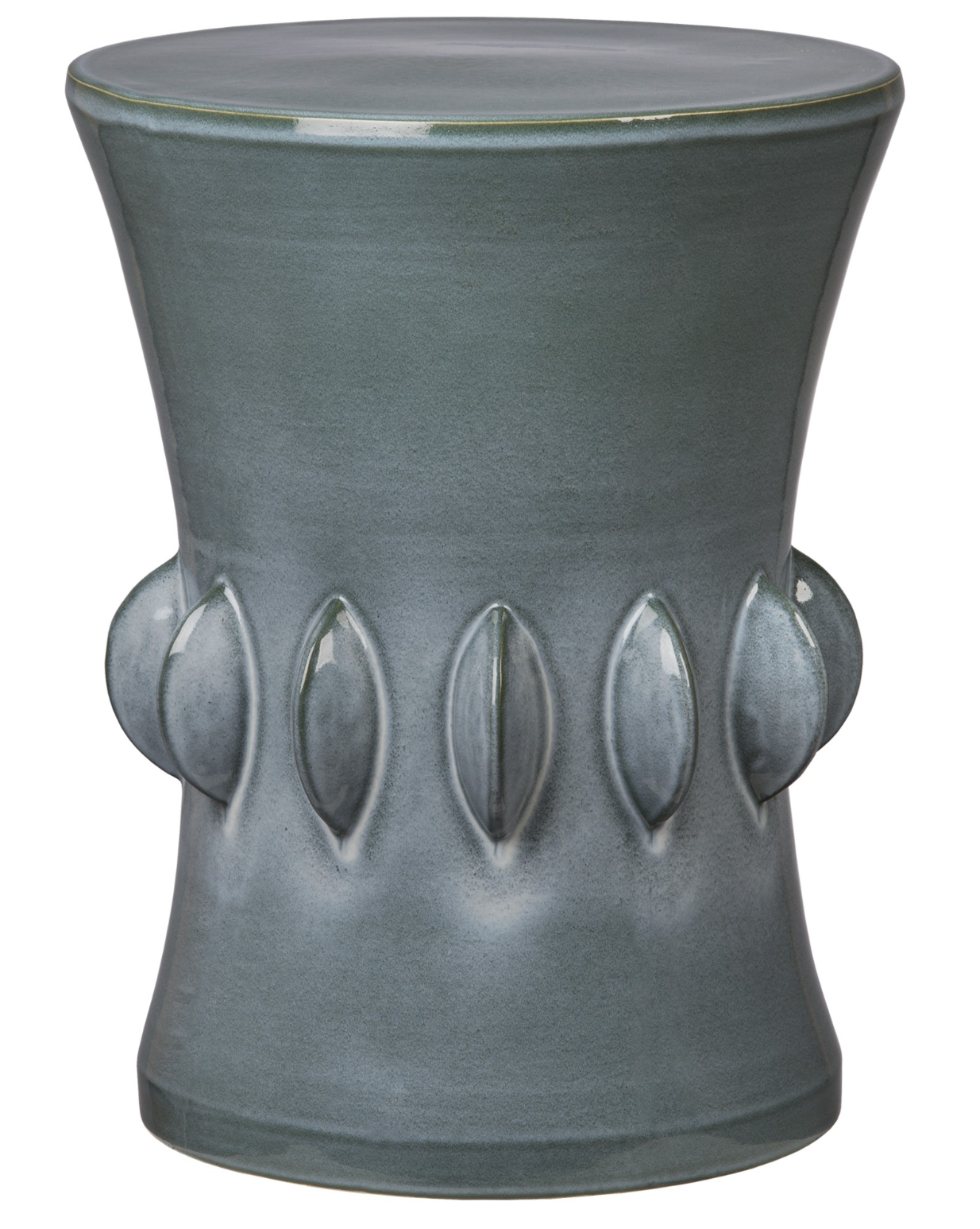 Large Light Gray Jewel Garden Stool