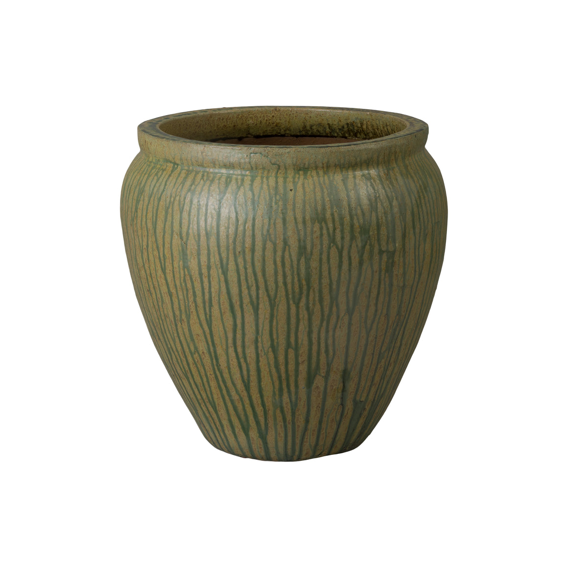 Urge 20.5 in. Antique Drip Planter in Yellow Green