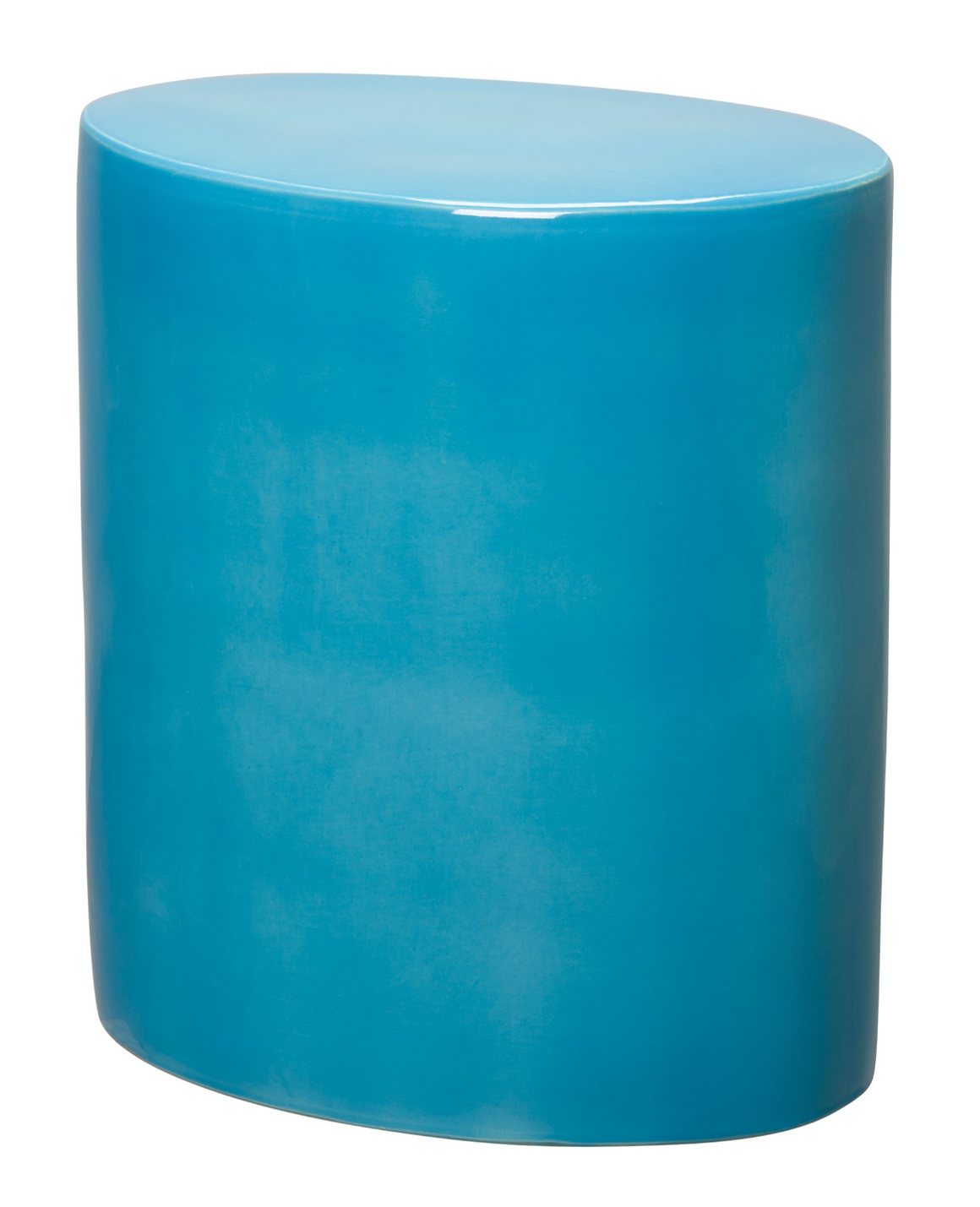 Large Turquoise Blue Oval Stool