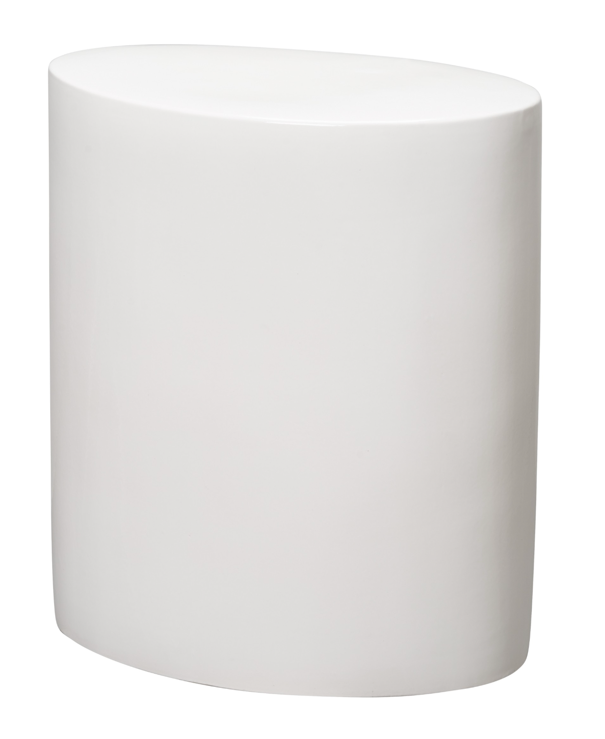 Large White Oval Stool