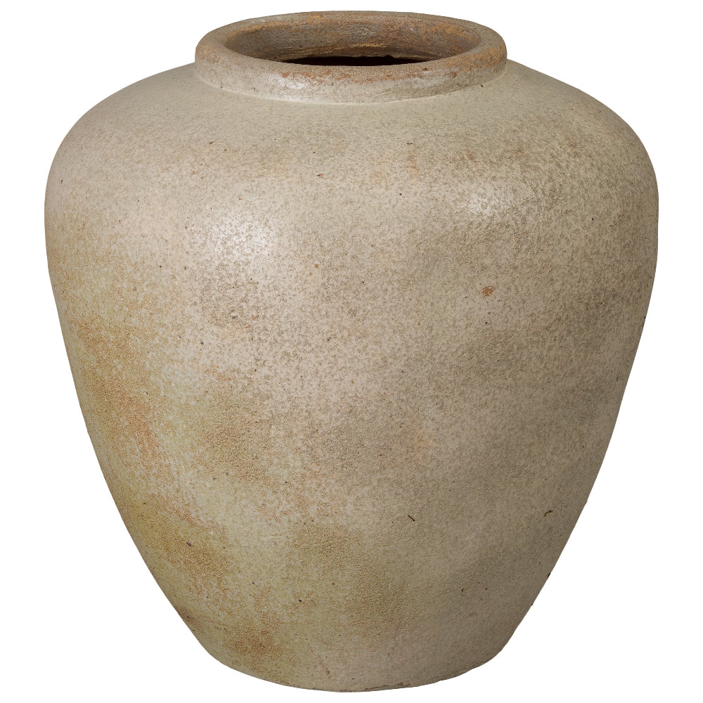 Ceramic Olive Jar – Distressed White