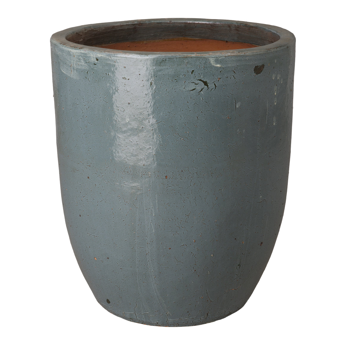 Extra Large Round Soft Blue Ceramic Planter
