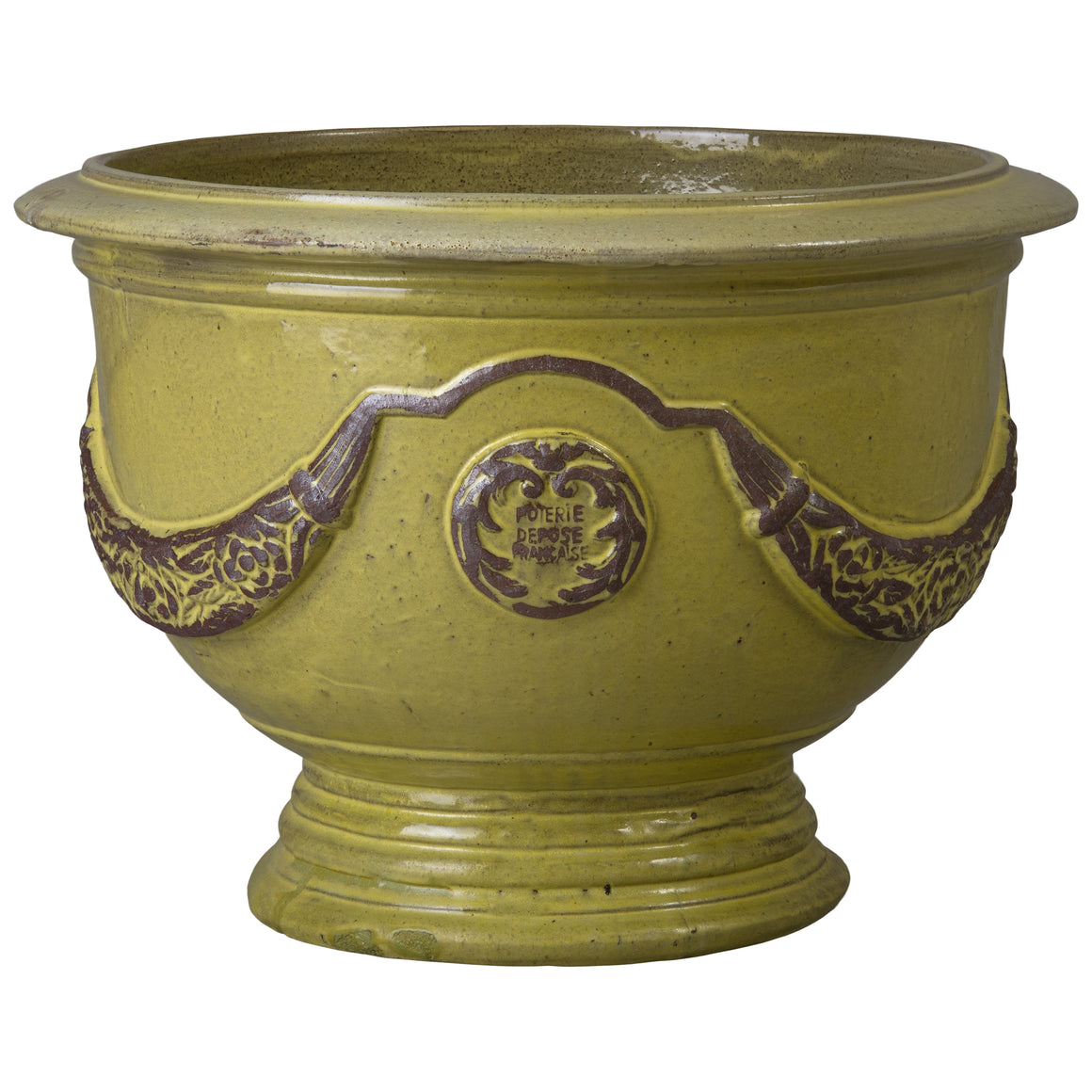Anduze 20 in. French Yellow Ceramic Planter