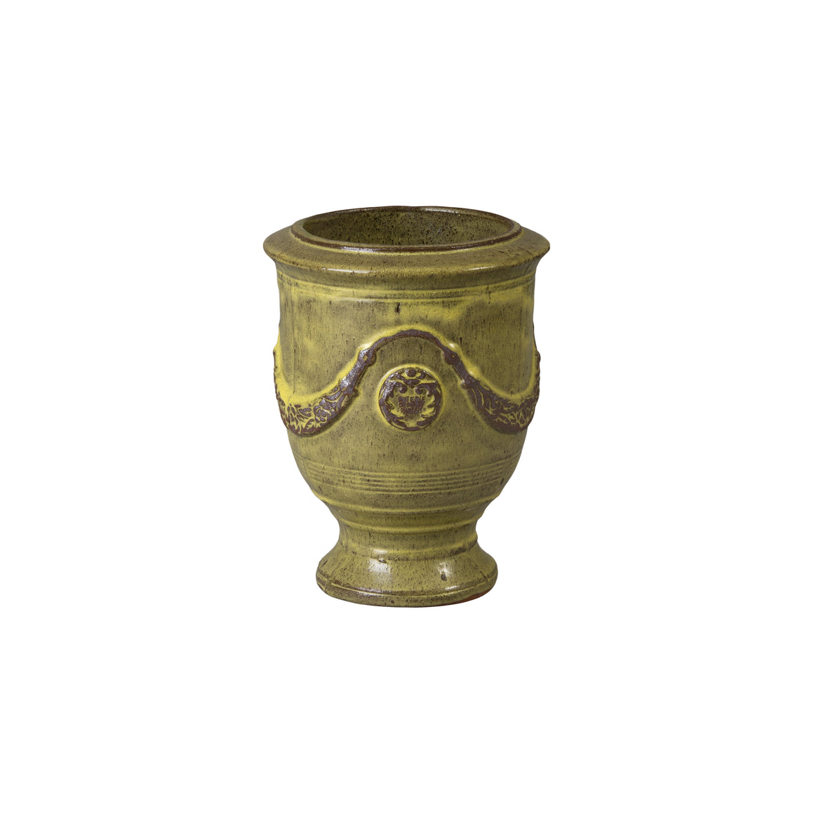 Anduze 16 in. French Yellow Ceramic Planter