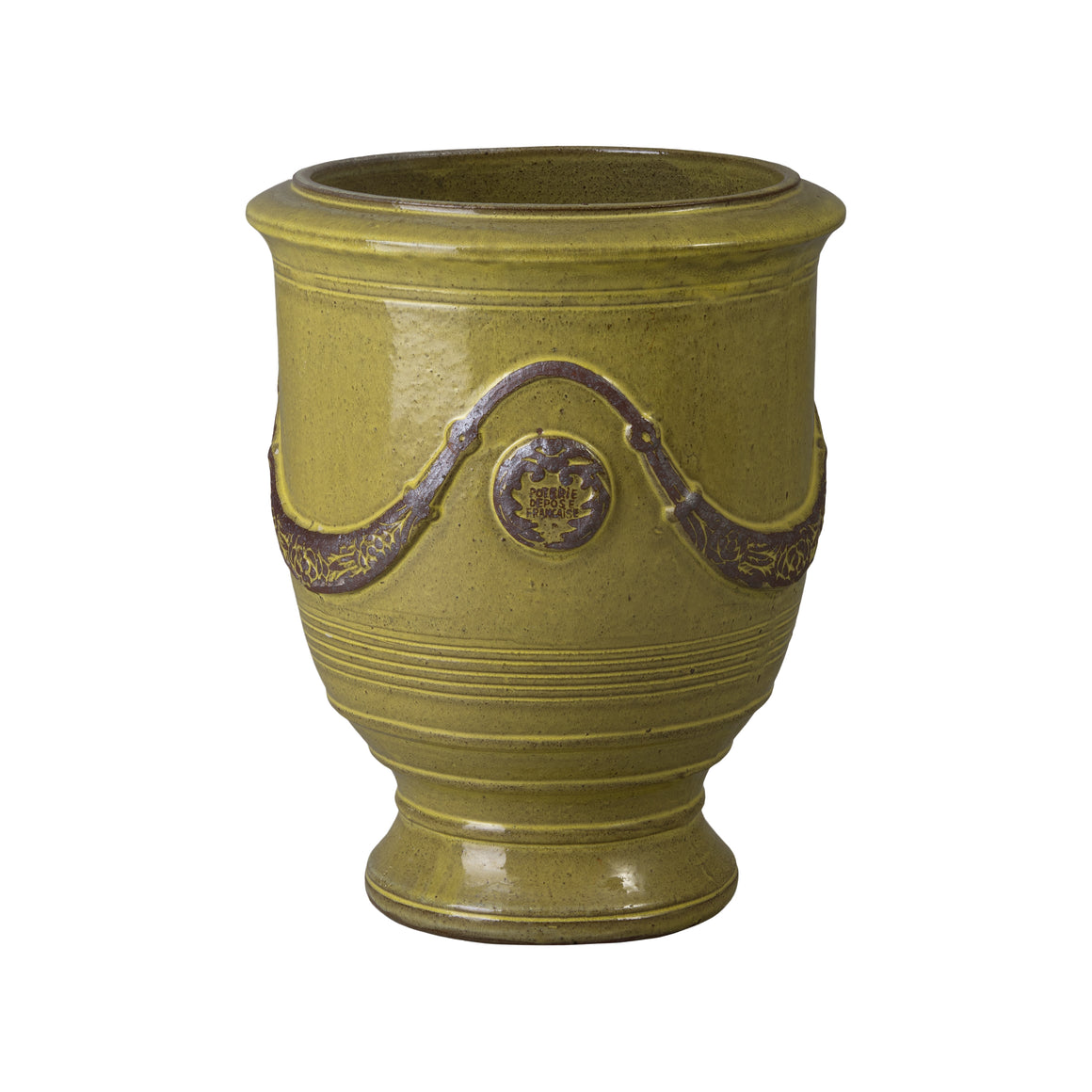 Anduze 23 in. French Yellow Ceramic Planter