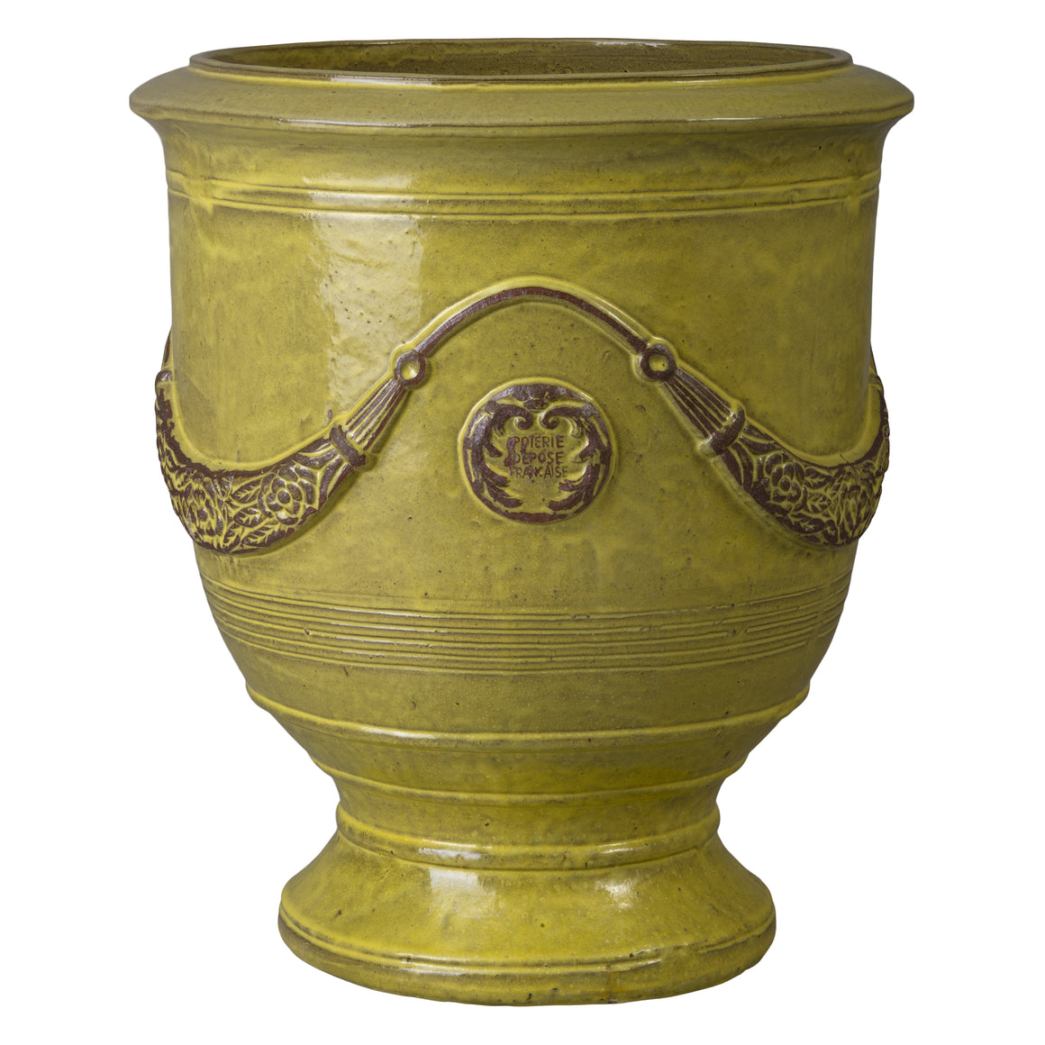 Anduze 31 in. French Yellow Ceramic Planter