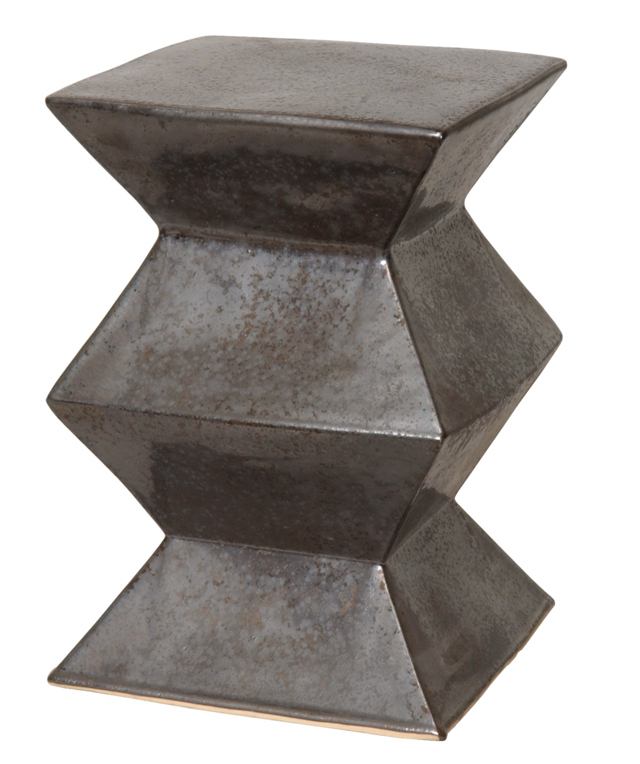 Gunmetal Zigzag Garden Stool