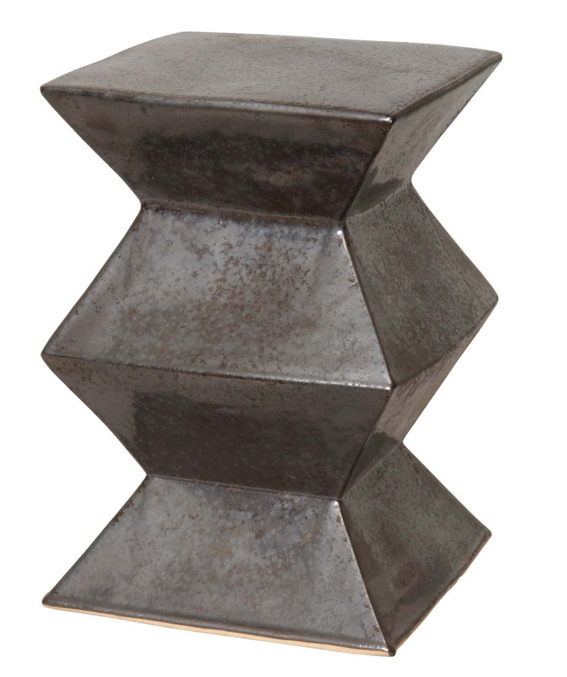 Gunmetal Zigzag Garden Stool