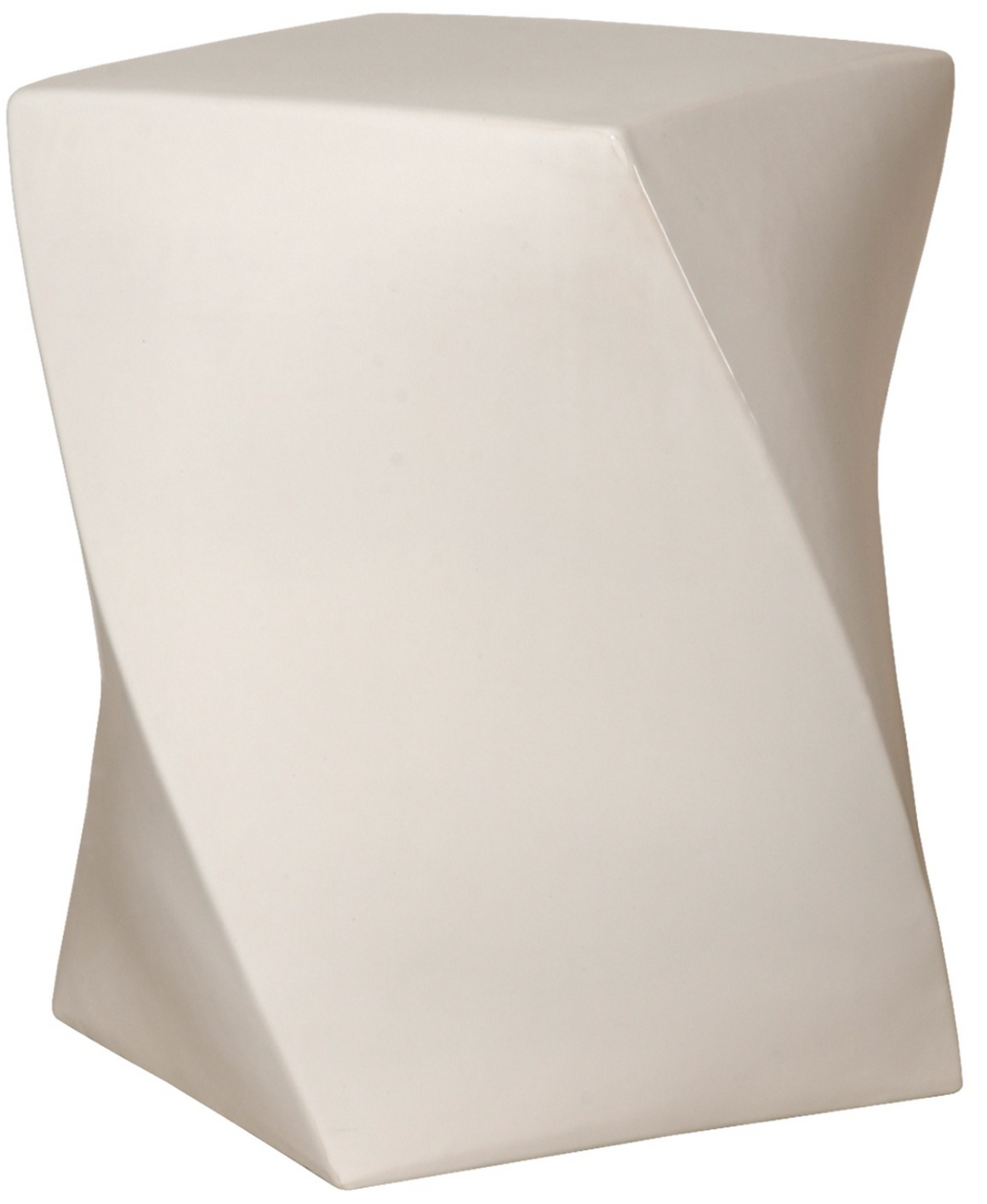 White Twist Garden Stool