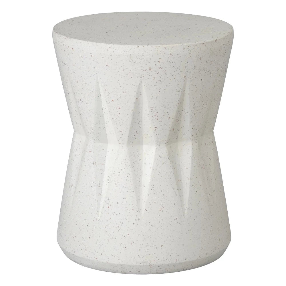 18" Round Valor Terrazzo Garden Stool- White