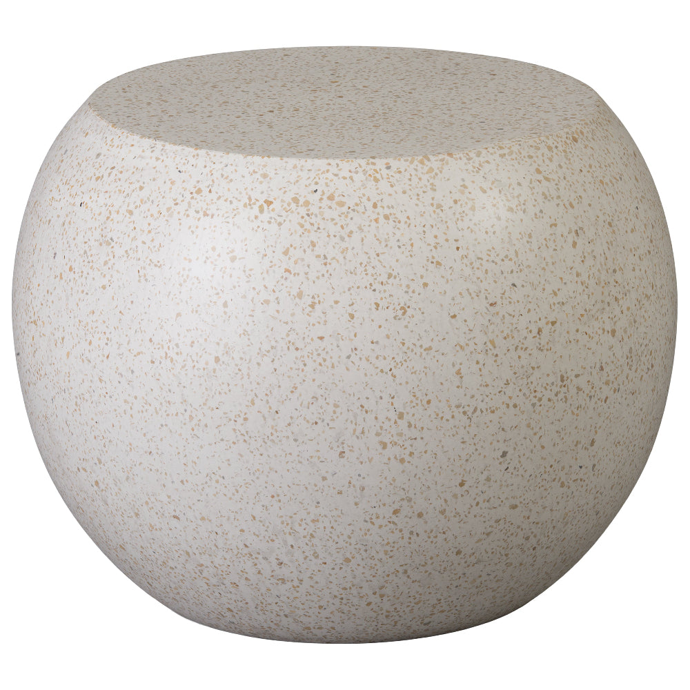 Round Terrazzo Side Table - Matte White