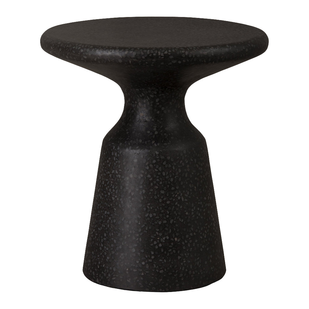 Thin Mushroom Terrazzo Garden Stool - Black
