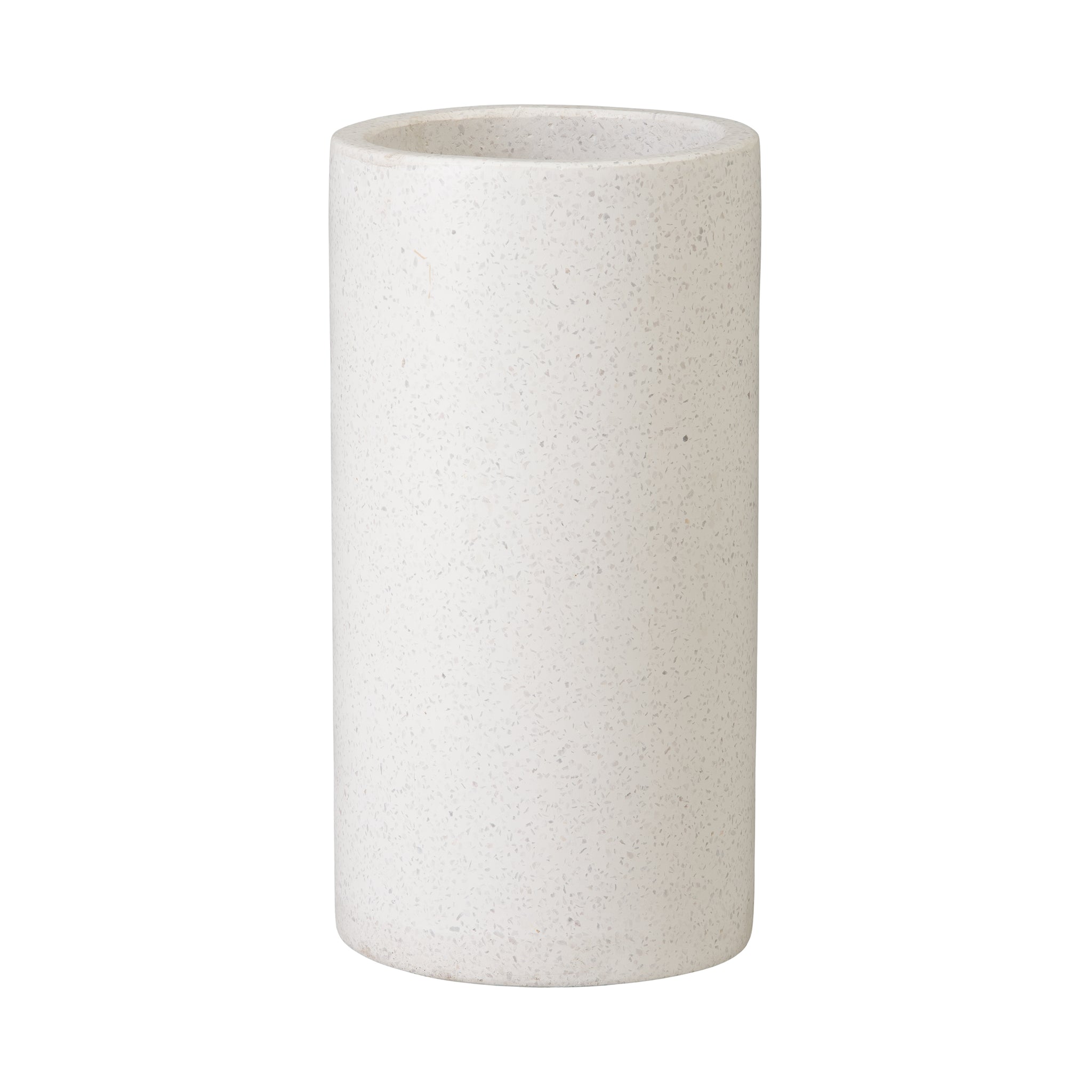 19 in. White Terrazzo Umbrella Stand