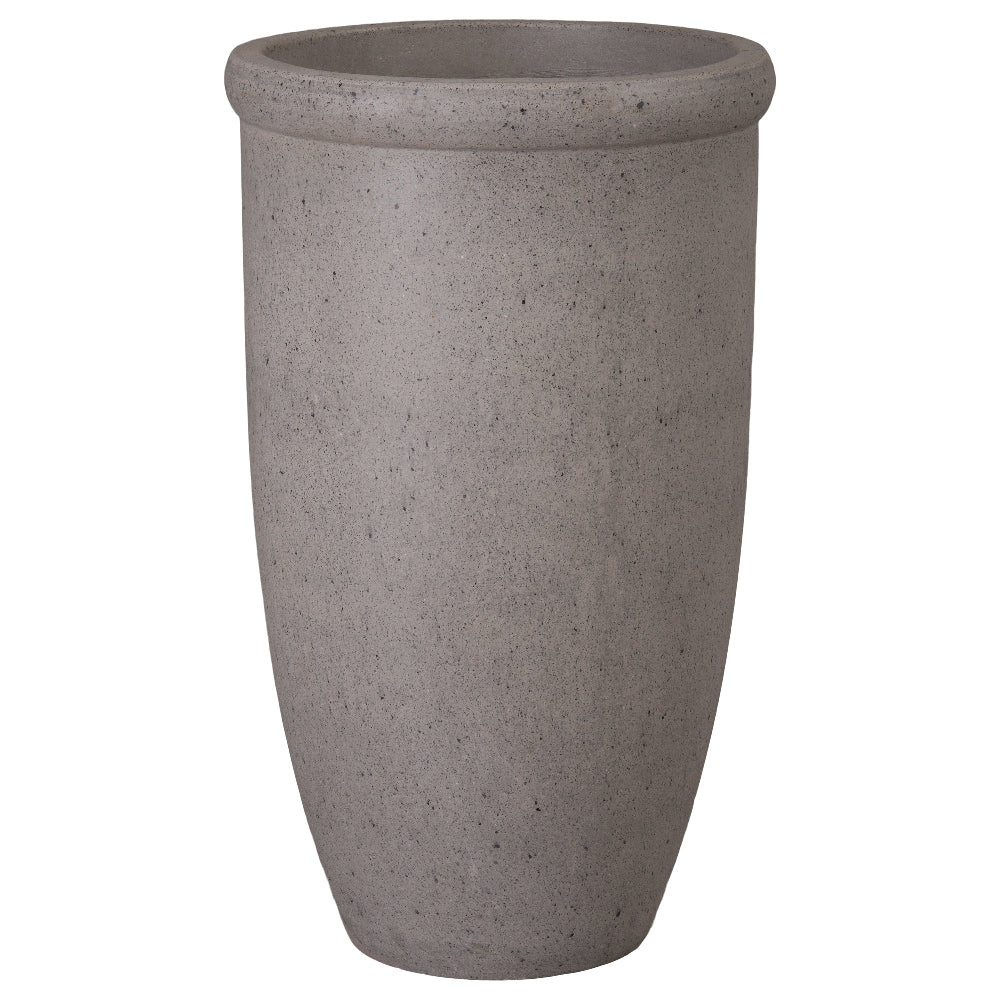 Large Round Lip Terrazzo Planter – Gray
