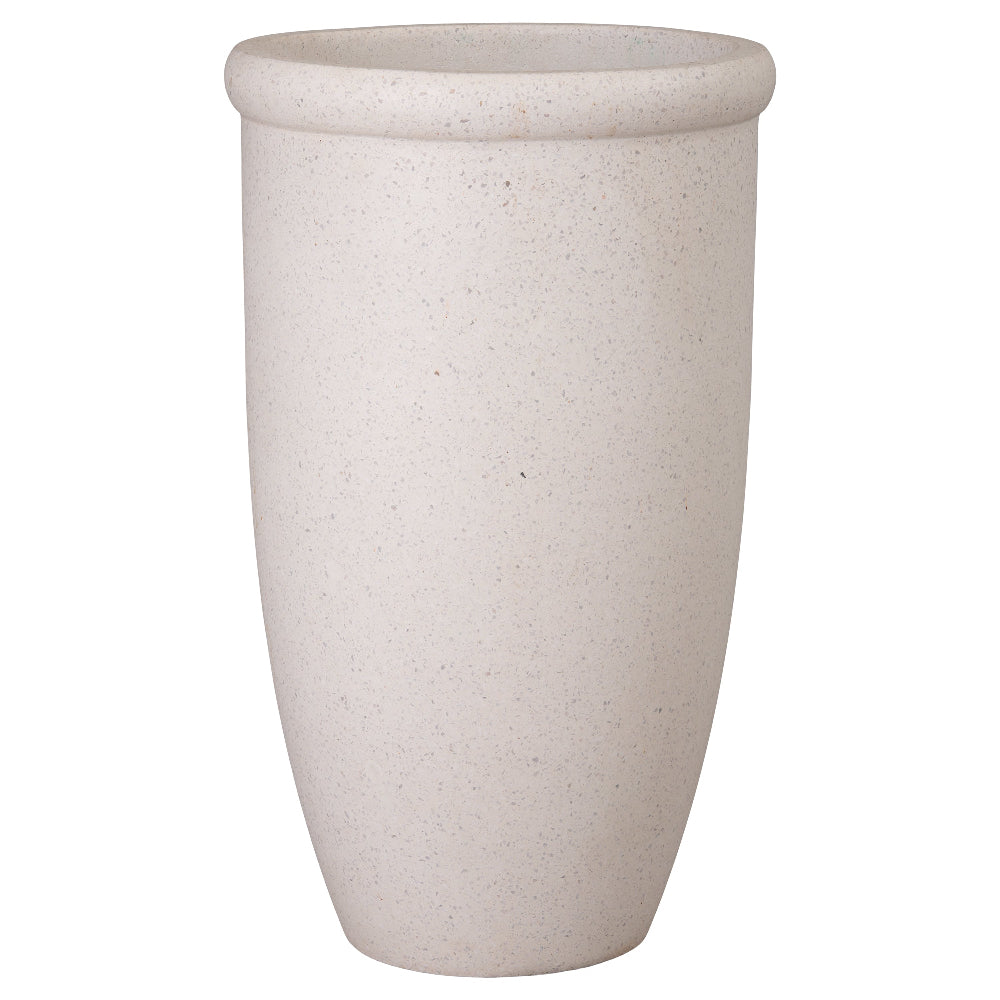 Large Round Lip Terrazzo Planter – White
