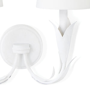 River Reed Sconce Double (White)