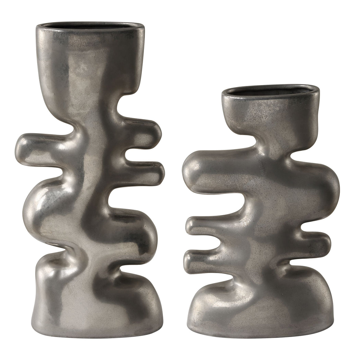Uttermost Free Flowing Nickel Vases Set/2