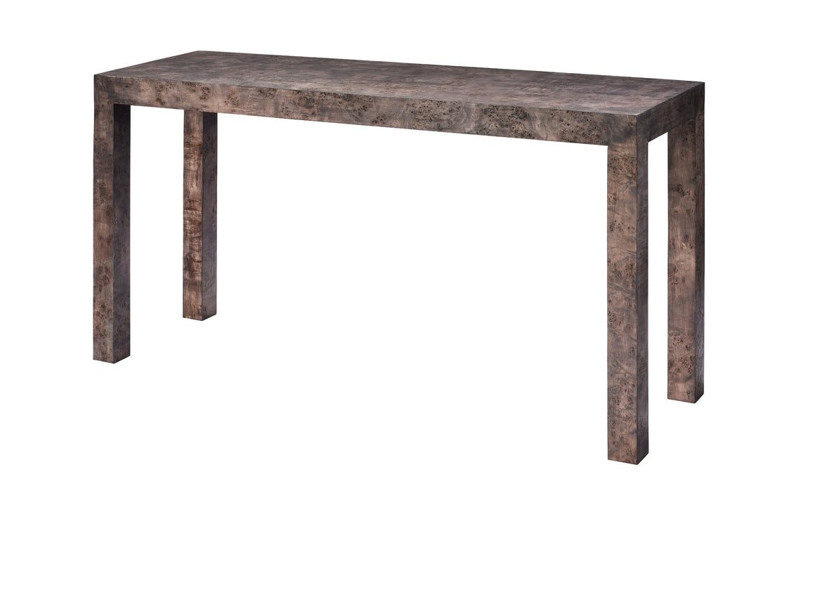 Archer Burl Wood Console, Grey