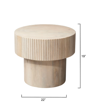 Notch Round Side Table - Natural