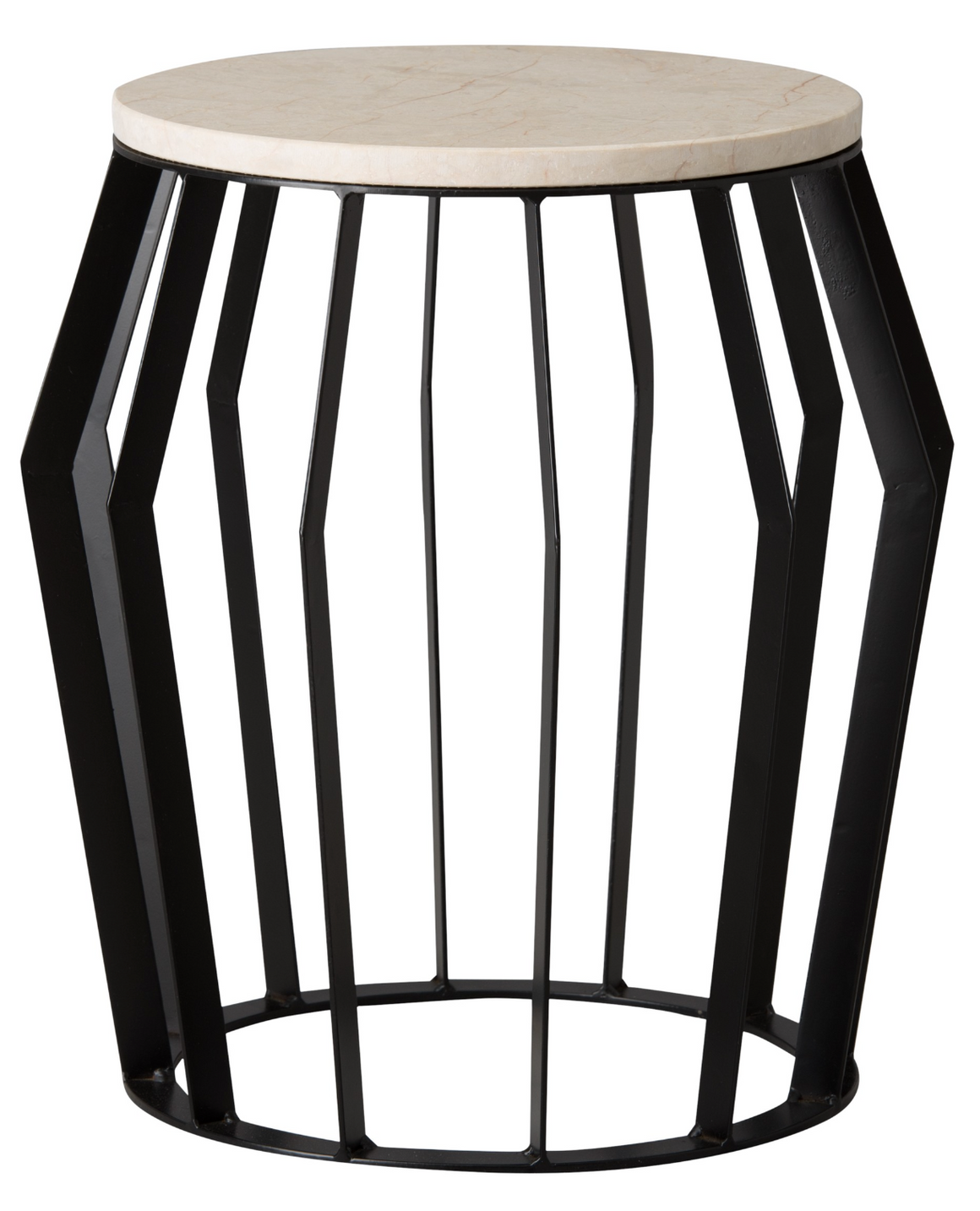 Large Black Billie Metal Stool - White Granite Top