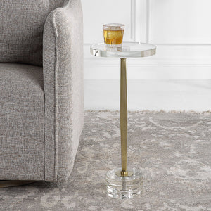 Uttermost Groove Crystal Drink Table