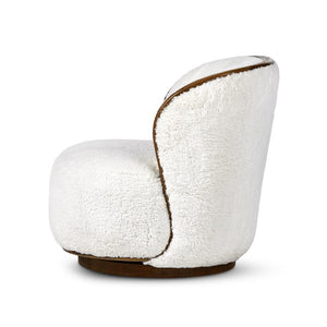Kittridge Swivel Chair-Ivory Angora